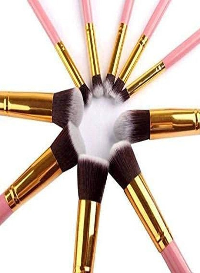 داتناسياد مجموعة فرش مكياج احترافية من 10 قطع من داتناساياد - وردي - Image 3