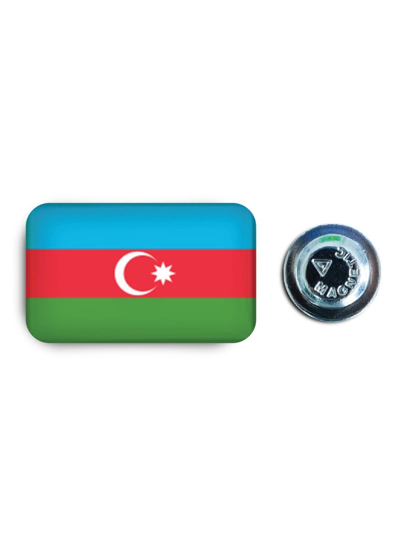 971MEDIA Azerbaijan Flag Magnetic Badge  - Image 1
