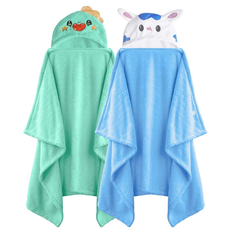 FUBANRAY Toddler Bath Towel Kids Bath Towels Baby Towels with Hood Toddler Towels for Boy Girl 05 Years 2Pack Absorbent Baby Bath Towels Hooded Kids Bath Large 50x32 - Image 2