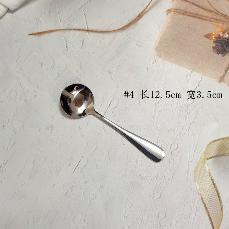 general 410 Stainless Steel Long Handle Round Spoon for Western Food Soup Coffee Stirring - Image 1