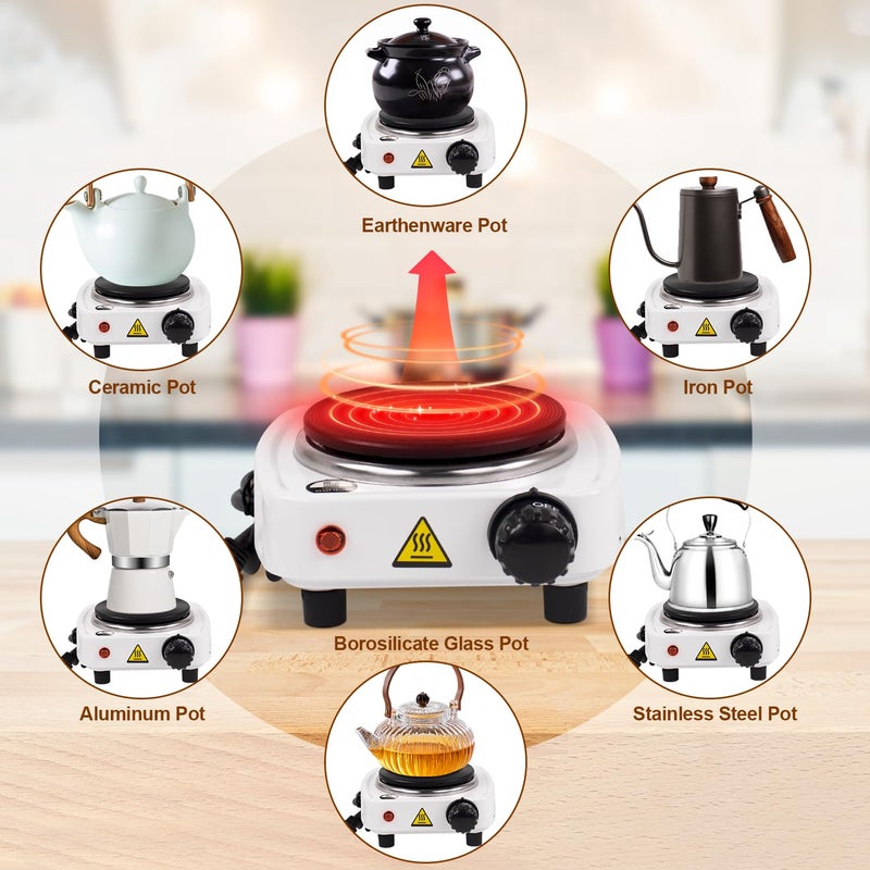 DITOSH 2-in-1 Moka Pot Espresso Set with Electric Stove 3 Cup Aluminum Stovetop Coffee Maker Percolator Italian Classic Mocha Coffee Machine for Italian and Cuban Cafe Brewing Portable Camping Travel - Image 5