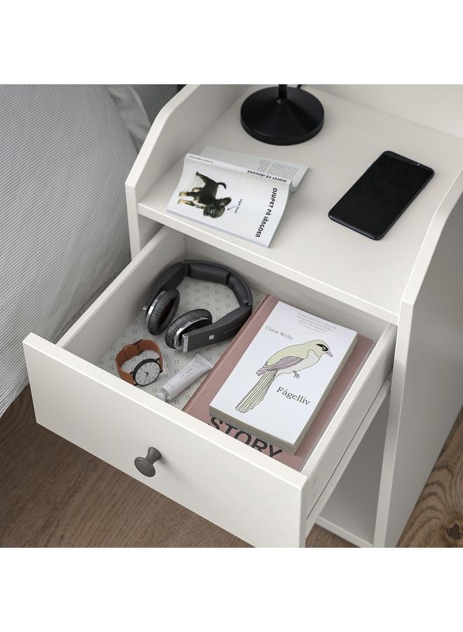 Zaboon Bedside Table, White, 40X36 Cm - Image 2