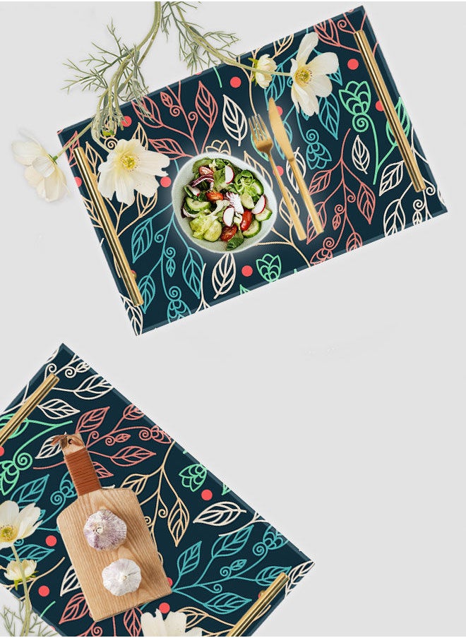 LOWHA Decorative Acrylic Serving Tray with Gold Color Metal Handles Floral 20x30cm  - Image 4