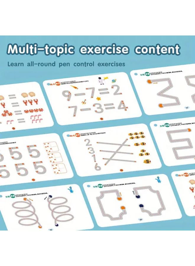 مجمودة كراسات التدريب السحري القابلة لإعادة الاستخدام - تمارين الخطوط الأساسية - تحكم في القلم - تعلم مهارات الكتابة - كراسة العمل التعليمية - Image 4