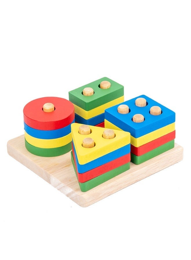 Uthriyya Montessori Toys for 1 2 3 Year Old Boy Girl, Toys for Ages 2-4 Toddlers Kids Baby, 1 2 Year Old Birthday Gifts, Wooden Learning Puzzles Shape Sorter Toy - Image 1