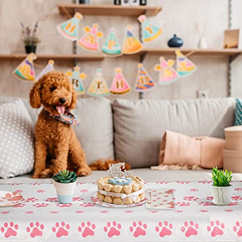 SNIMICS Dog Birthday Decorations, Puppy Party Supplies, 20 Plates and 20 Napkin and 1 tablecloth , Puppy Theme Birthday Party Decoration for Girl - Image 5