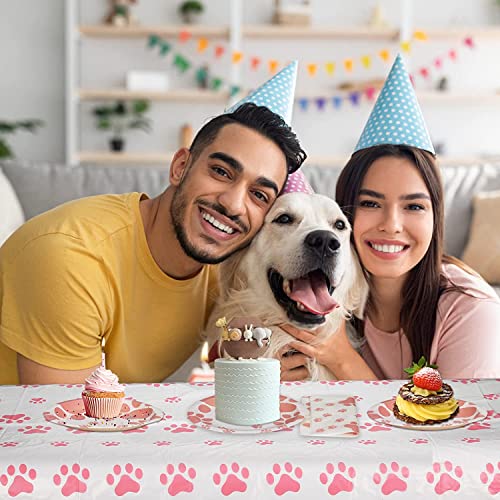SNIMICS Dog Birthday Decorations, Puppy Party Supplies, 20 Plates and 20 Napkin and 1 tablecloth , Puppy Theme Birthday Party Decoration for Girl - Image 4