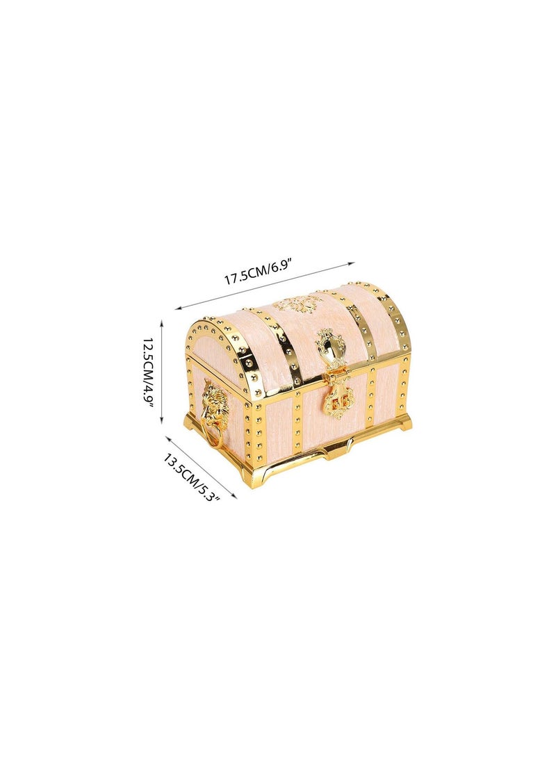 GGOOT Vintage Metal Jewelry Box,Vintage Embossment Necklace Storage Earring Container Box Jewelry Holder with Lock for Ring, Bracelet, Watch, Necklace, Earrings, and Accessories - Image 2