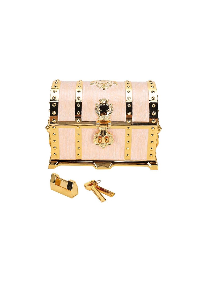 GGOOT Vintage Metal Jewelry Box,Vintage Embossment Necklace Storage Earring Container Box Jewelry Holder with Lock for Ring, Bracelet, Watch, Necklace, Earrings, and Accessories - Image 1