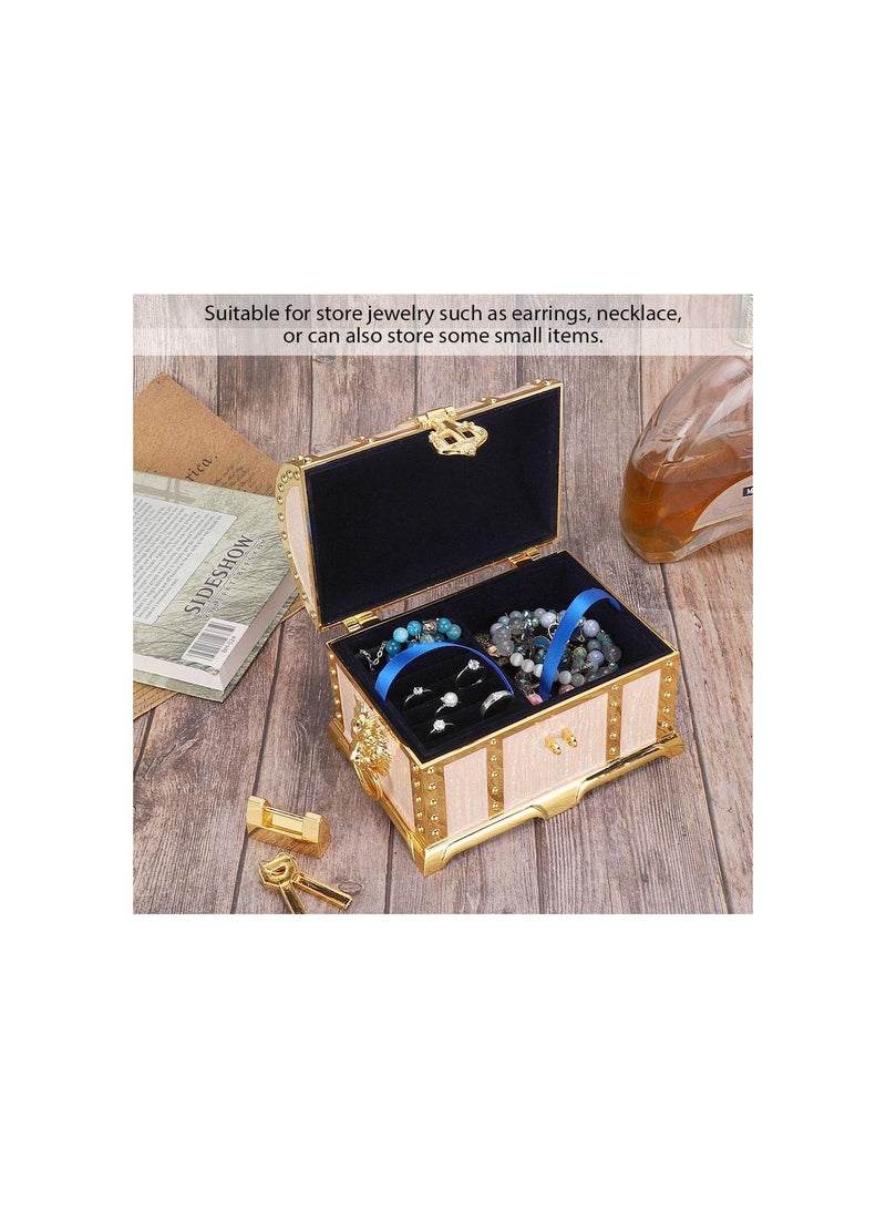 GGOOT Vintage Metal Jewelry Box,Vintage Embossment Necklace Storage Earring Container Box Jewelry Holder with Lock for Ring, Bracelet, Watch, Necklace, Earrings, and Accessories - Image 5