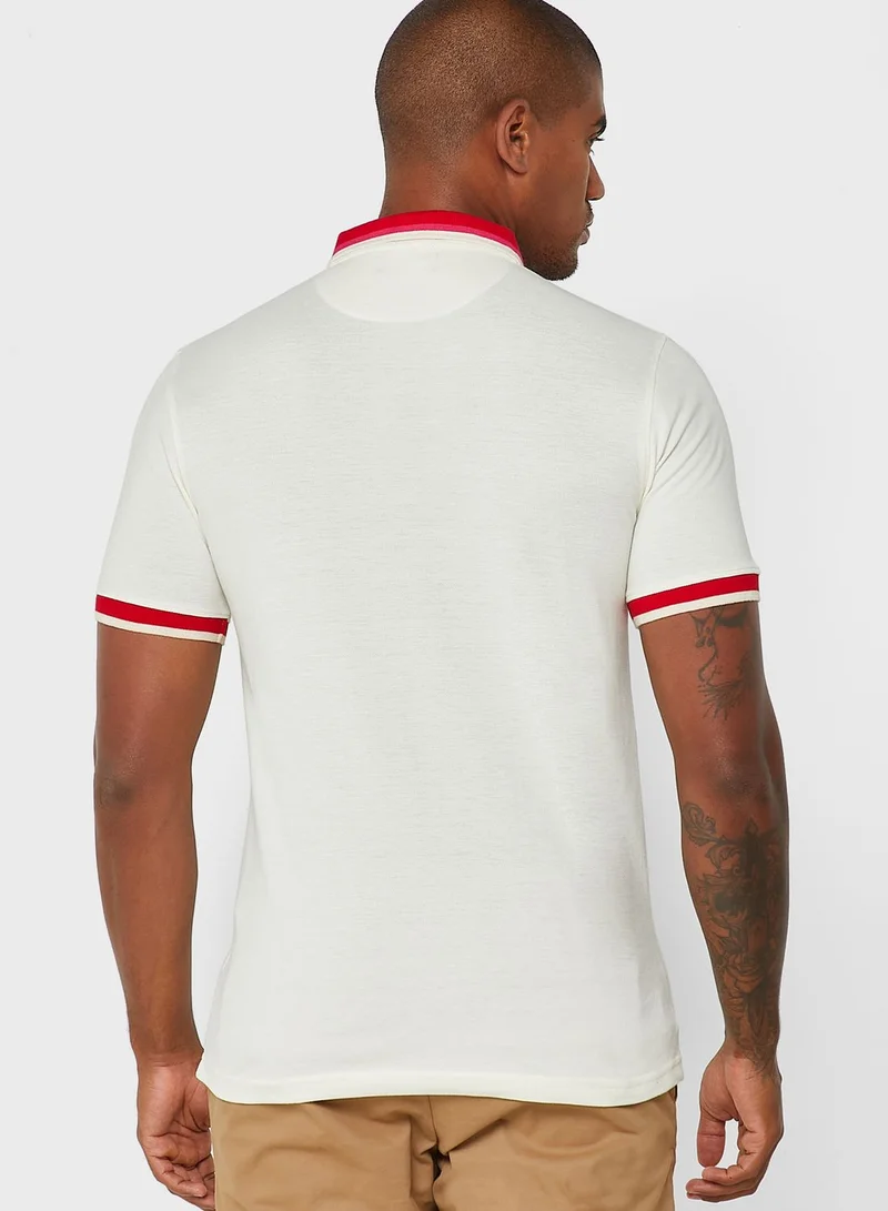 Robert Wood Zip Neck Polo Shirt