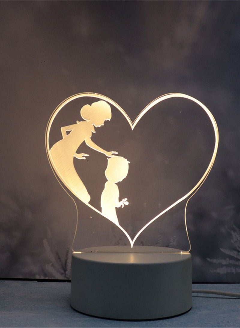 Loquat Creative 3D Nightlight Various Holiday Gifts USB Acrylic LED Ambience Sleeping Bedside Lamp 16 Kinds Of Color Touch Keys 