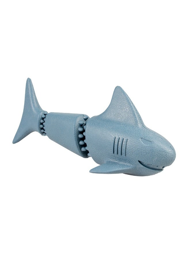 Duvo + Duvo+ Eco Rubber Shark Snack Dispenser 18x7.6x7x5cm Blue - Image 1