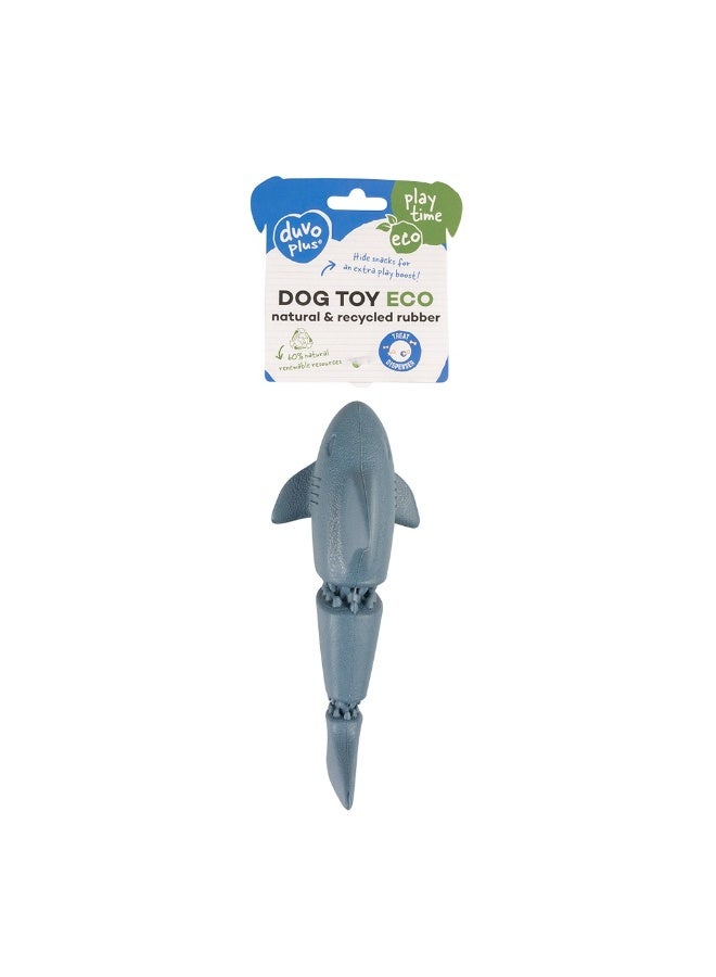 Duvo + Duvo+ Eco Rubber Shark Snack Dispenser 18x7.6x7x5cm Blue - Image 2