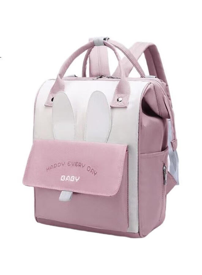 Fenye Mama Bag, Lightweight Maternity Backpack, Large Capacity, New Style Crossbody Bag For Breastfeeding Mothers, Pink And White - Image 2