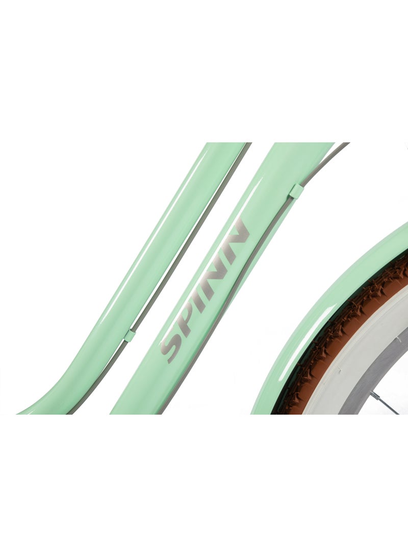 SPINN Uptown Ladies Seafoam Women’s City Bike - 26″ inch, 7 Speeds, Steel Frame, Front Suspension - Image 2