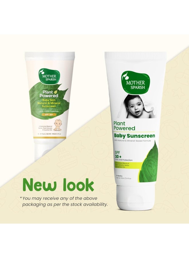 Mother Sparsh Natural Baby Sunscreen Lotion-100ml with SPF 30+ For UVA & UVB Protection | Plant derived 95% Bio Based Ingredients - Image 2