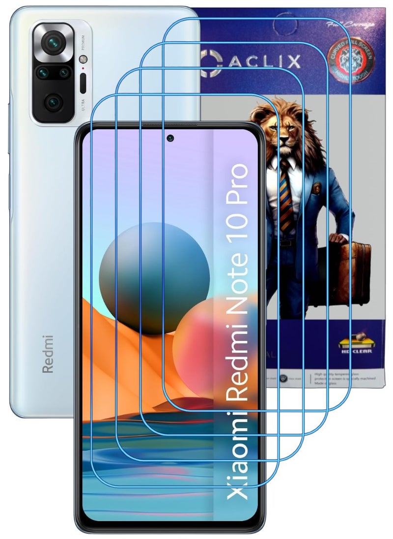 أكاليكس 4 قطع، حماية شاشة،  لهاتف شاومي  ريدمي نوت 10 برو ، جودة ممتازة. - Image 1