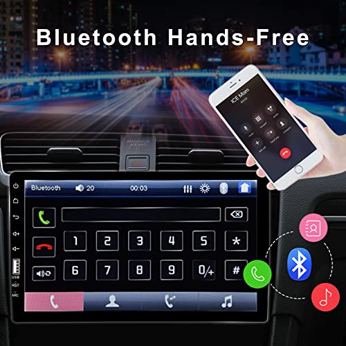 Camecho Single Din Car Stereo with Bluetooth 9 Inch HD Touch Screen Car Stereo with Backup Camera + External Microphone + FM MP5 Player Car Audio Receivers Support Mirror Link SWC USB EQ Car Radio - Image 4