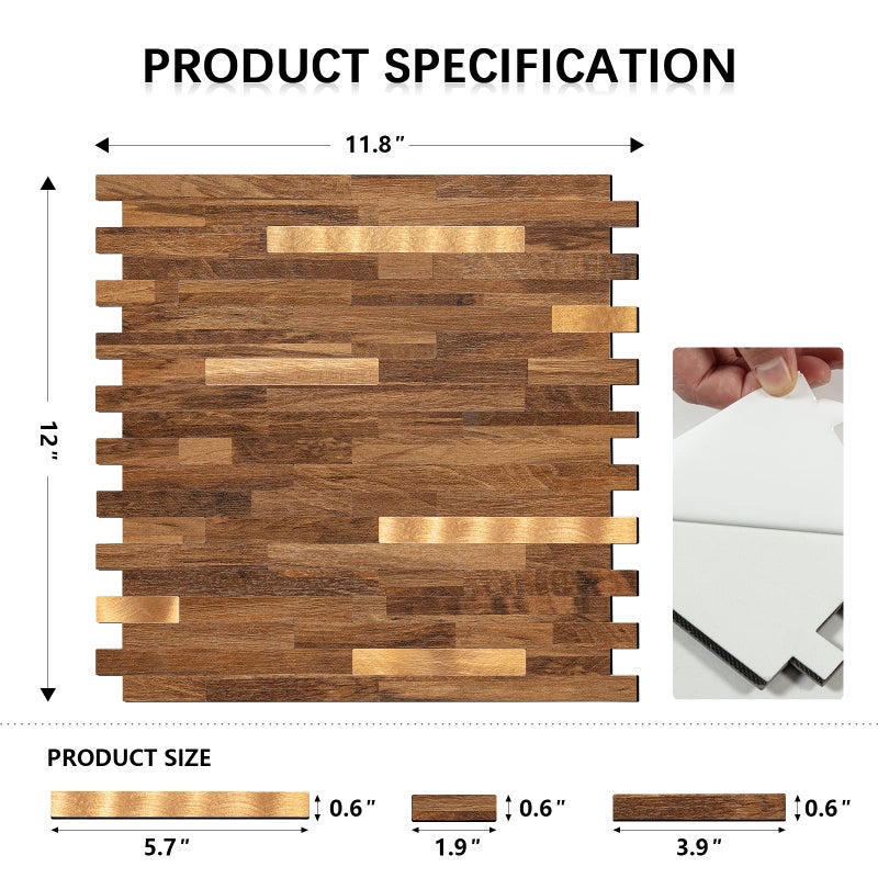Midcard 10 Sheets Peel and Stick Backsplash PVC Wall Tile,for Kitchen Backsplashâ€¦ - Image 3