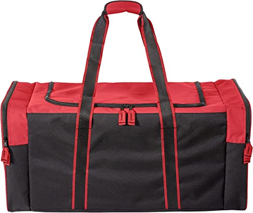 Jetstream Heavy Duty Multi Pocket Large Sports Gym Equipment 3-Pocket Travel Duffel Bag (Red, 32-Inch) - Image 1