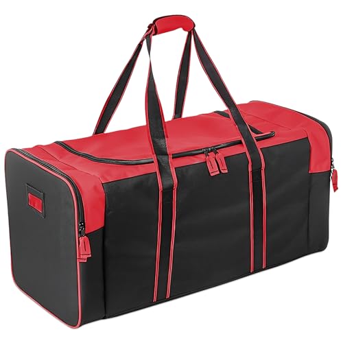 Jetstream Heavy Duty Multi Pocket Large Sports Gym Equipment 3-Pocket Travel Duffel Bag (Red, 32-Inch) - Image 3