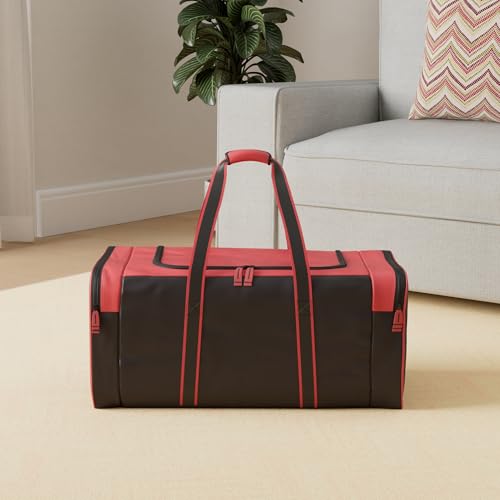 Jetstream Heavy Duty Multi Pocket Large Sports Gym Equipment 3-Pocket Travel Duffel Bag (Red, 32-Inch) - Image 2