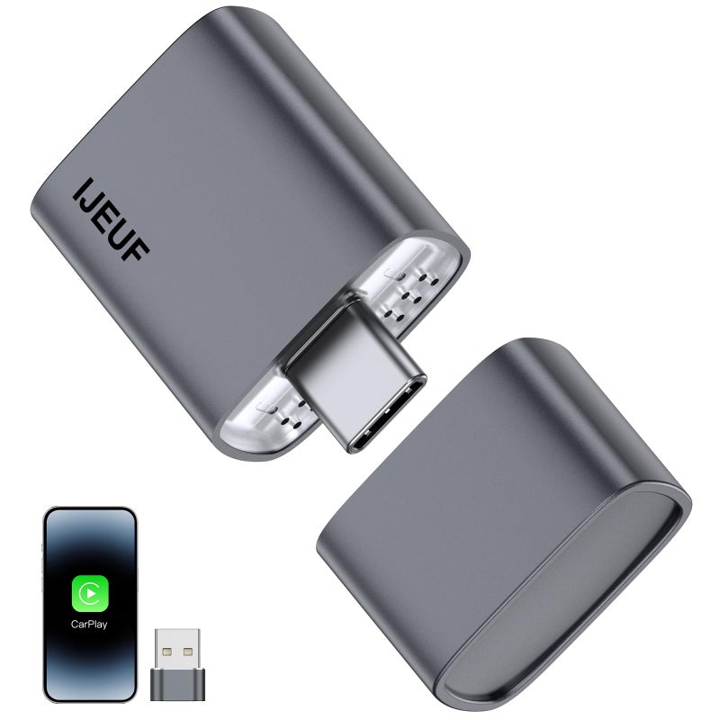 IJEUF Wireless CarPlay Adapter for Apple iPhone 2026 Upgrade, Converts Factory Wired to Wireless, No Delay, Stable Connection, Mini Apple Carplay Wireless Adapter for iOS 10+ and Car from 2018+,USB/Type C - Image 1