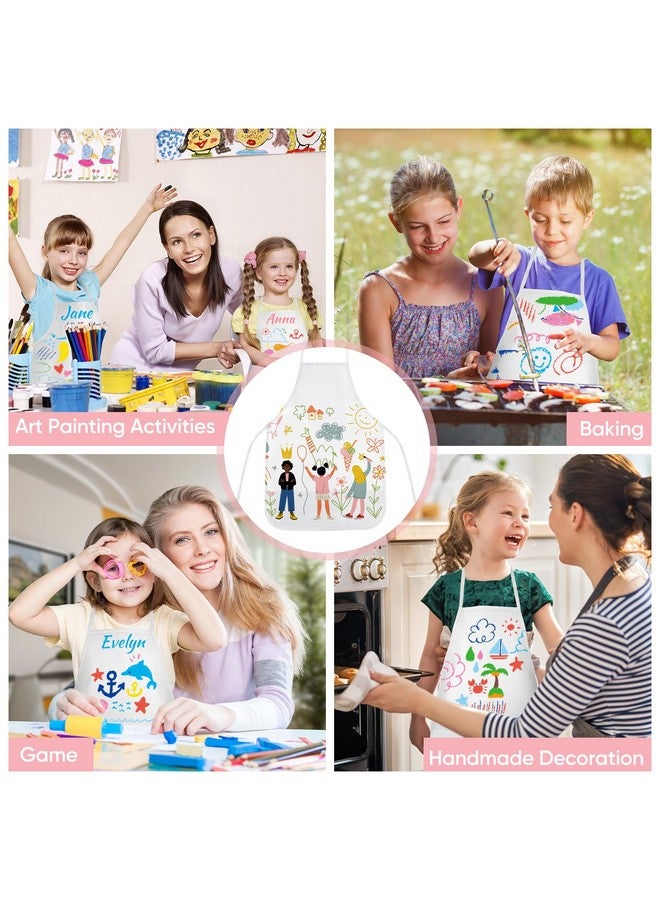 Morcheiong 36Pcs Diy Kid Aprons Set, Kids Painting Aprons With Colored Pen And Crafts Template For Handmade Craftsmanship Art Painting - Image 5