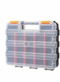 KASTWAVE Double Side Tools Organizer, Customizable Removable Plastic Dividers, Hardware Box Storage in a Slim Design, Excellent for Screws, Nuts, Small Parts, 34-Compartment, Black/Orange  - Image 2