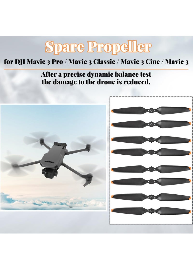 شفرة دافعة لجهاز DJI Mavic 3 Pro / Mavic 3 Cine / Mavic 3 / Mavic 3 كلاسيك، بديل شفرات الطائرة بدون طيار منخفضة الضوضاء CW و CCW ملحقات (8 عبوة)