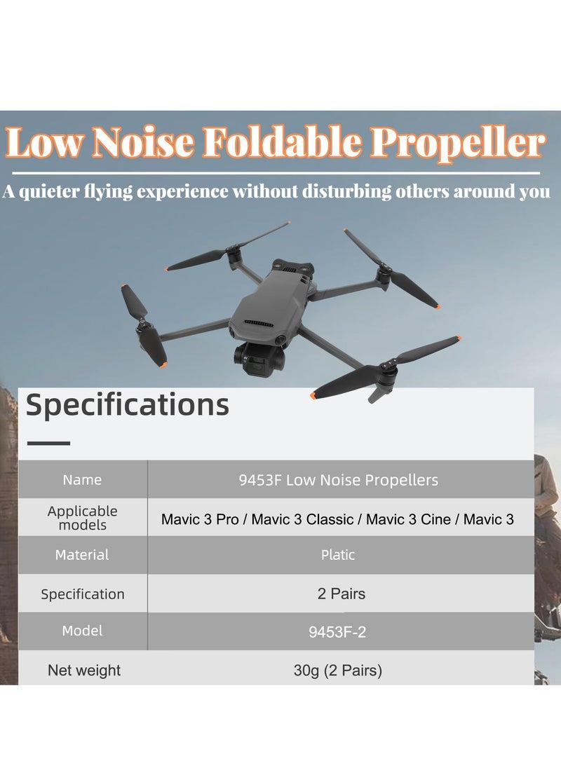 شفرة دافعة لجهاز DJI Mavic 3 Pro / Mavic 3 Cine / Mavic 3 / Mavic 3 كلاسيك، بديل شفرات الطائرة بدون طيار منخفضة الضوضاء CW و CCW ملحقات (8 عبوة)