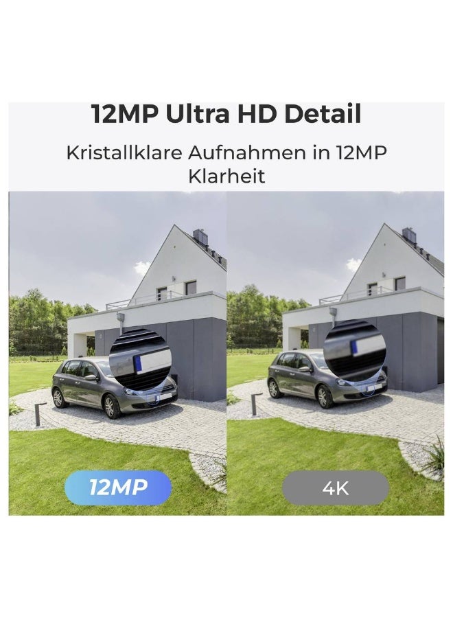 ريولينك كاميرا CCTV بؤرة ضوء ذكي P340 بدقة 12 ميجابكسل – كاميرا أمان خارجية بدقة 12 ميجابكسل Ultra HD 6K مع رؤية ليلية ملونة، كشف ذكي للأشخاص/المركبات/الحيوانات الأليفة، صوت ثنائي الاتجاه، مراقبة IP66 - Image 3