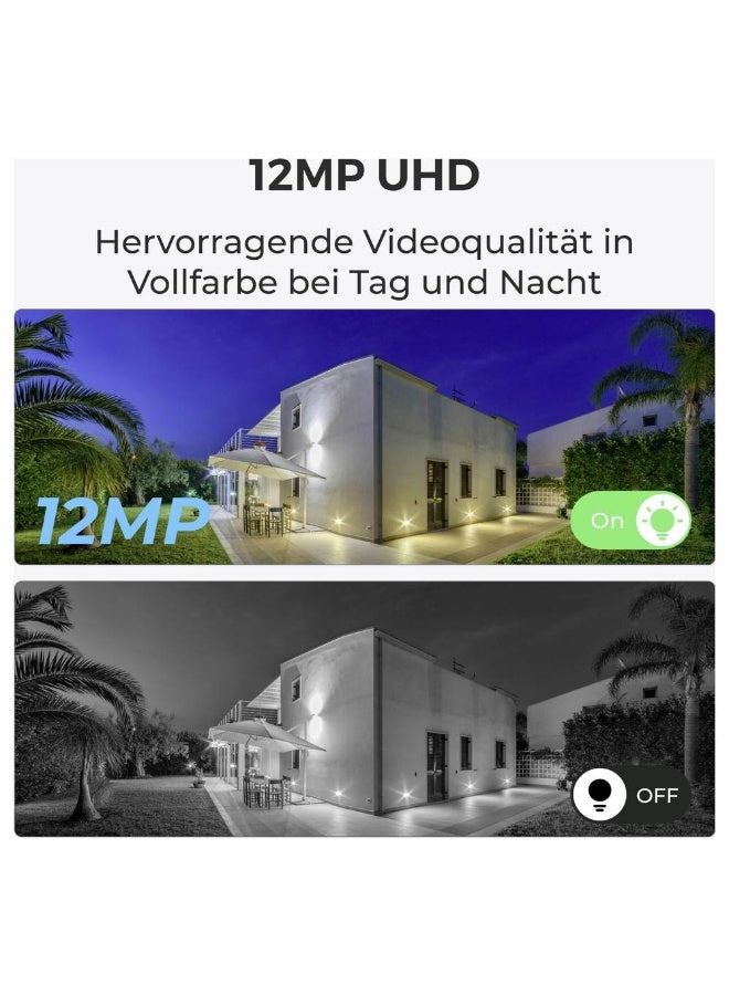 ريولينك كاميرا CCTV بؤرة ضوء ذكي P340 بدقة 12 ميجابكسل – كاميرا أمان خارجية بدقة 12 ميجابكسل Ultra HD 6K مع رؤية ليلية ملونة، كشف ذكي للأشخاص/المركبات/الحيوانات الأليفة، صوت ثنائي الاتجاه، مراقبة IP66 - Image 4