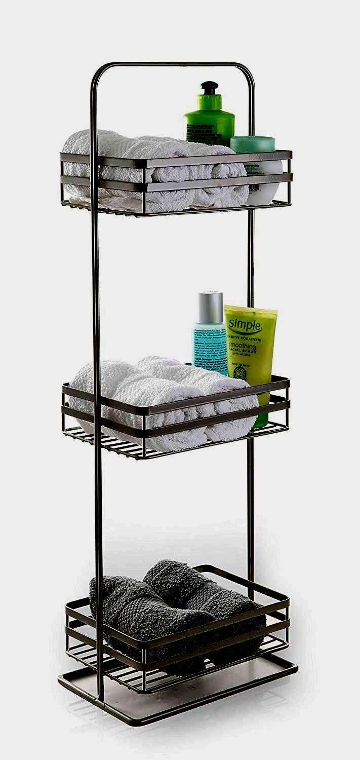 Indian Decor 21090 Towel RackTowerBathroom Storage 3Tier Spa Tower Grey  - Image 1