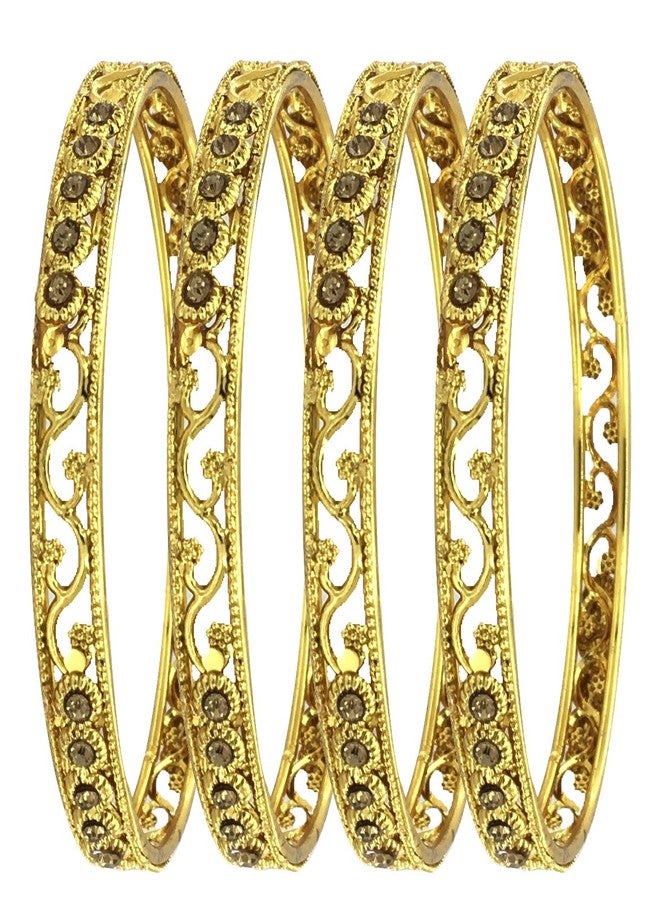 YouBella Jewellery Traditional Gold Plated Wedding Bangles Set for Girls and Women - Set of 4 (2.4) - Image 1