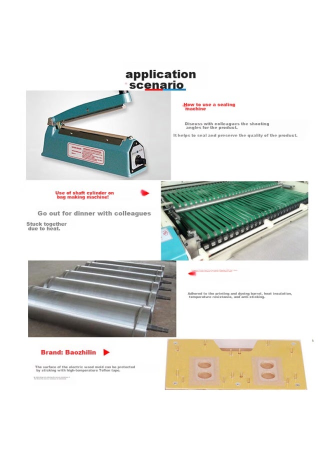 Oumai Teflon Heat-resistant Tape, Teflon Insulation Tape, High Temperature Resistant Up To 300 Degrees, Specially Designed For Sealing Machines, Teflon 50mm*10m, 1 Roll - Image 2