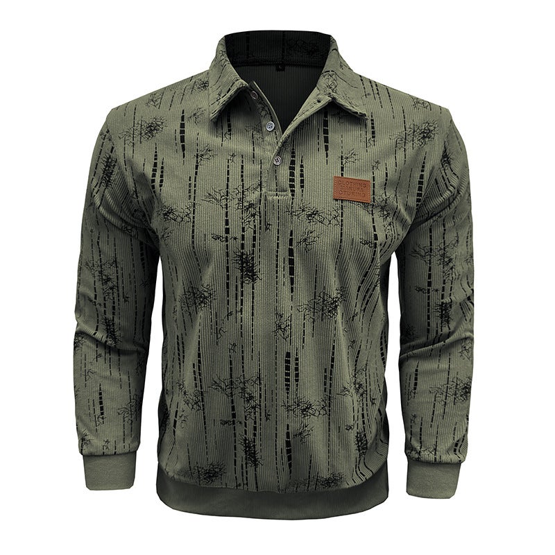and Cross-Border Men''s Long-Sleeved Sweatshirt Fashion Brand Polo Shirt Autumn and Winter New Jacquard Lapel Top - Image 4