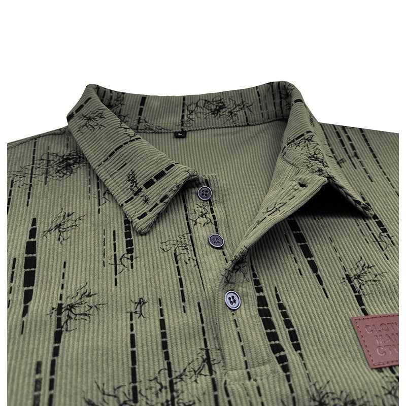 and Cross-Border Men''s Long-Sleeved Sweatshirt Fashion Brand Polo Shirt Autumn and Winter New Jacquard Lapel Top - Image 5