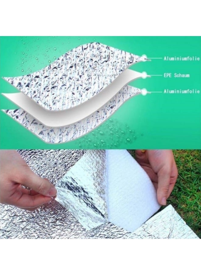 GGEROU Outdoor Double-Sided Moisture-Proof Aluminum Foil Foam Pad, 200x200cm Picnic mat Tent Moisture-Proof mat Sleeping pad with Outer Bag, Sleeping Tent Pad, Camping mat 200x200cm - Image 5