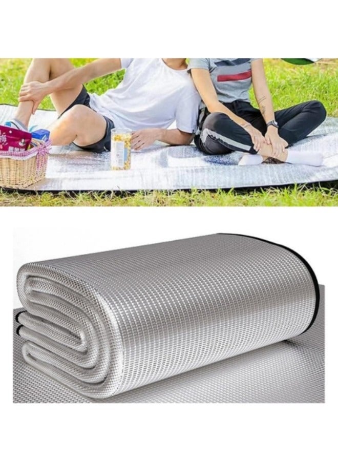 GGEROU Outdoor Double-Sided Moisture-Proof Aluminum Foil Foam Pad, 200x200cm Picnic mat Tent Moisture-Proof mat Sleeping pad with Outer Bag, Sleeping Tent Pad, Camping mat 200x200cm - Image 1
