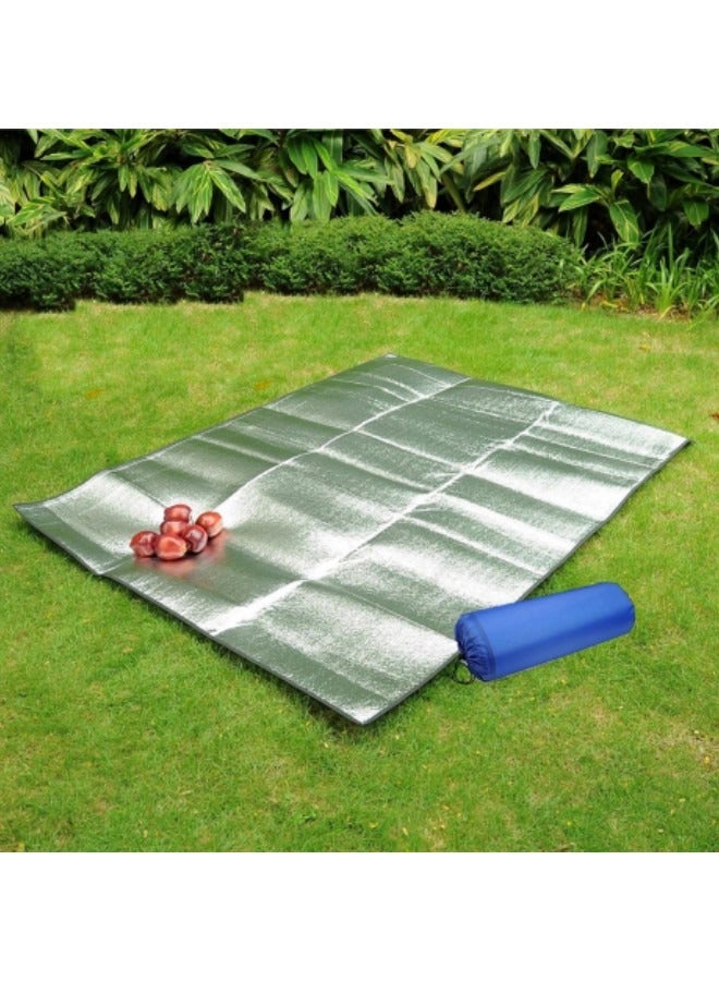 GGEROU Outdoor Double-Sided Moisture-Proof Aluminum Foil Foam Pad, 200x200cm Picnic mat Tent Moisture-Proof mat Sleeping pad with Outer Bag, Sleeping Tent Pad, Camping mat 200x200cm - Image 2