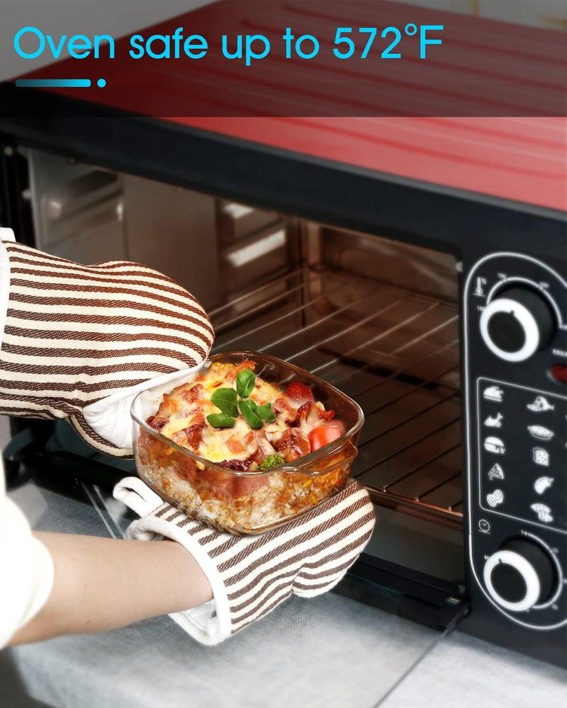NUTRIUPS 1L Square Glass Casserole Dish with Lid, Mini Glass Casserole Cookware for Oven - Image 3