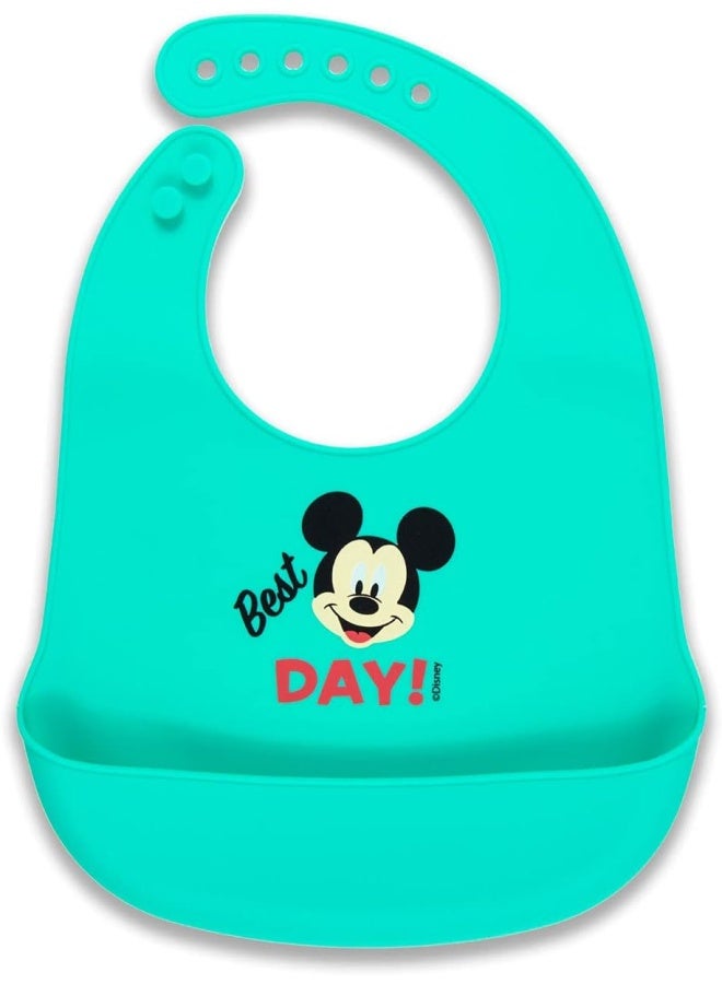 Disney Adjustable Mickey Mouse Silicone Baby Bibs - Image 1