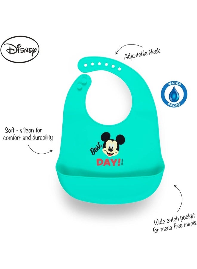 Disney Adjustable Mickey Mouse Silicone Baby Bibs - Image 3