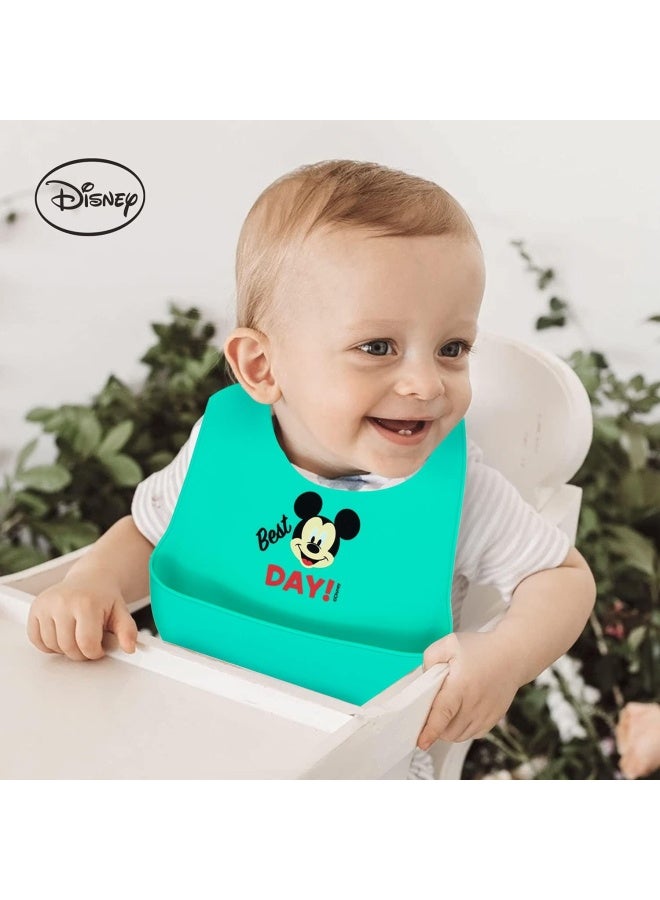Disney Adjustable Mickey Mouse Silicone Baby Bibs - Image 4