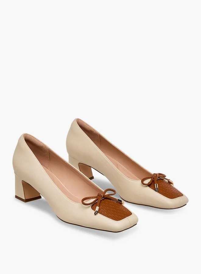 سيليست Women Logo Embossed Block Heel Pumps