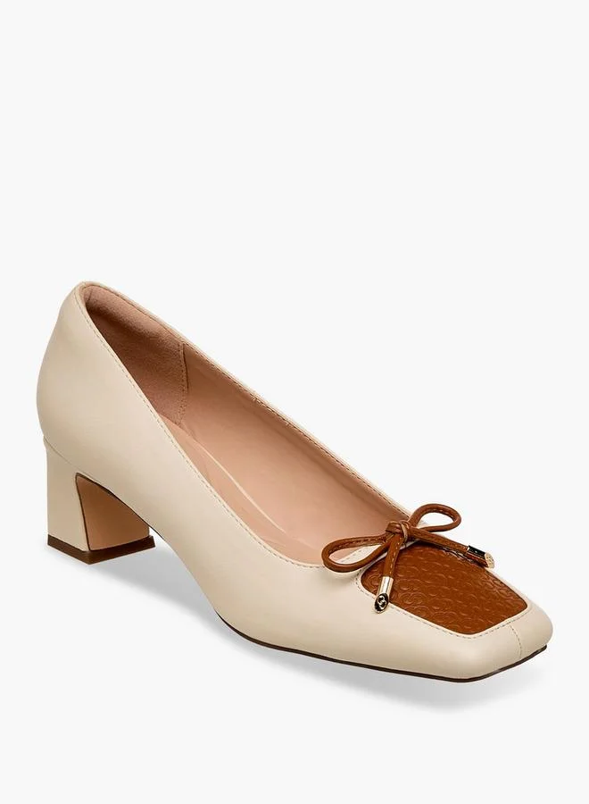 سيليست Women Logo Embossed Block Heel Pumps