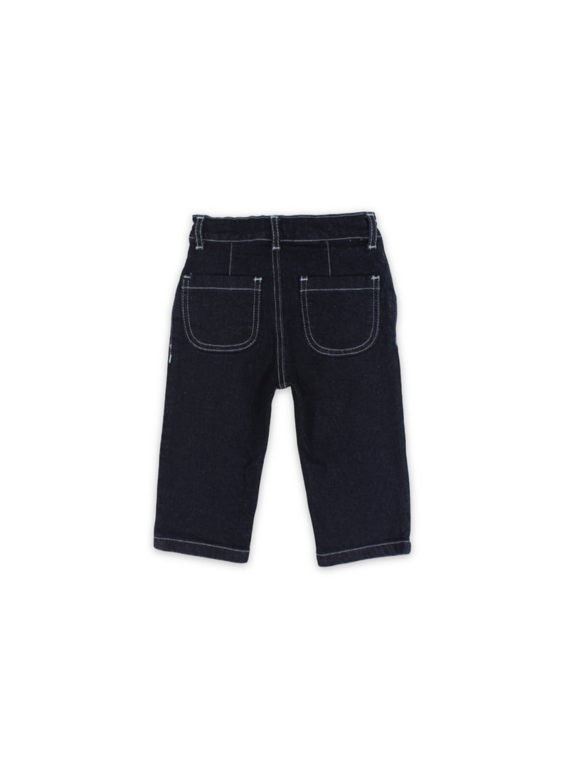 Unisex Baby Denim Pants – Dark Blue - Image 2