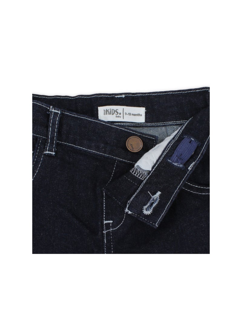 Unisex Baby Denim Pants – Dark Blue - Image 3